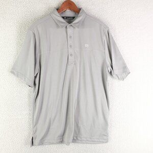 Travis Mathew Polo Mens Medium Gray Golf Performance Knit Stretch Preppy